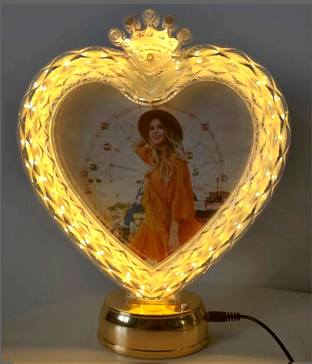 Crystal Heart With crown Lamp