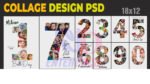 ND 0 to 9 Collage Psd Frame